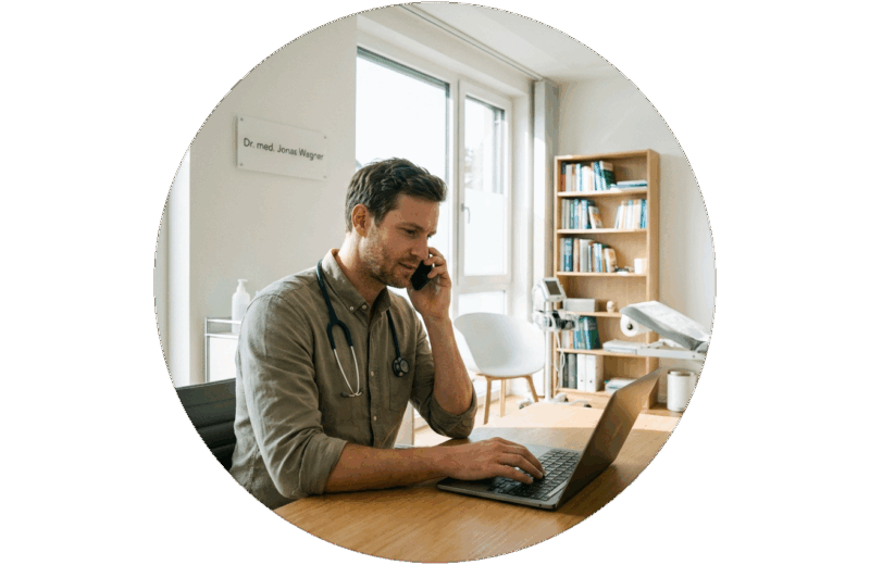 Firefly_Gemini-Flash_erstelle-mir-ein-bild-von-einem-arzt-der-ins-seiner-praxis-an-einem-tisch-vor-einem-l-192247